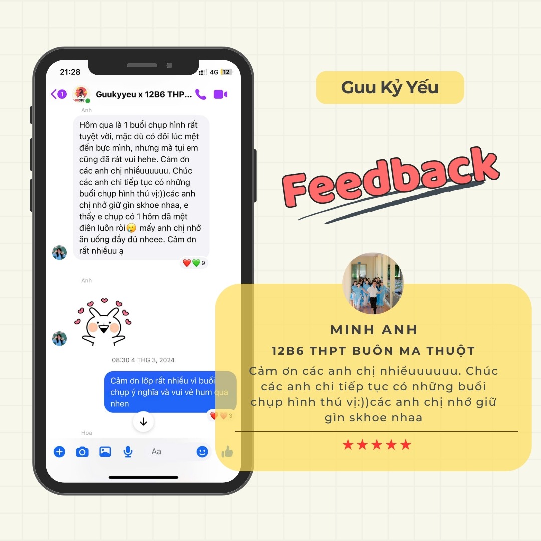 Feedback Guu Kỷ Yếu - Chụp Ảnh Kỷ Yếu BMT Toàn Quốc Sài Gòn HCM